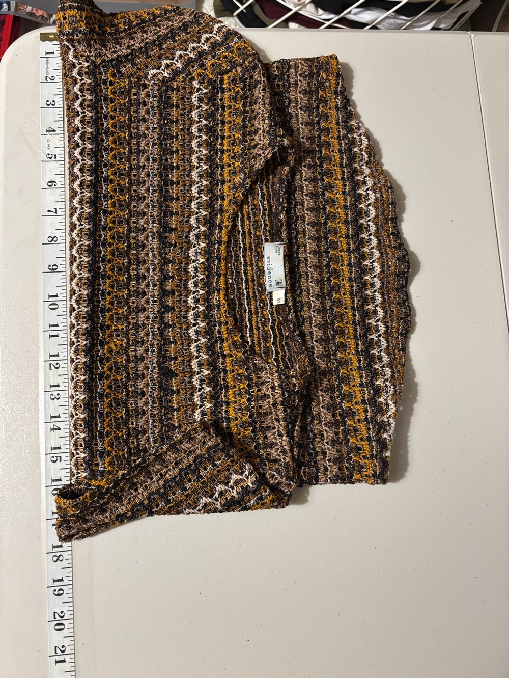 Vintage Y2K Grunge Top Size Small Crochet Open Knit Short Sleeves Layers Stripe - Picture 5 of 8